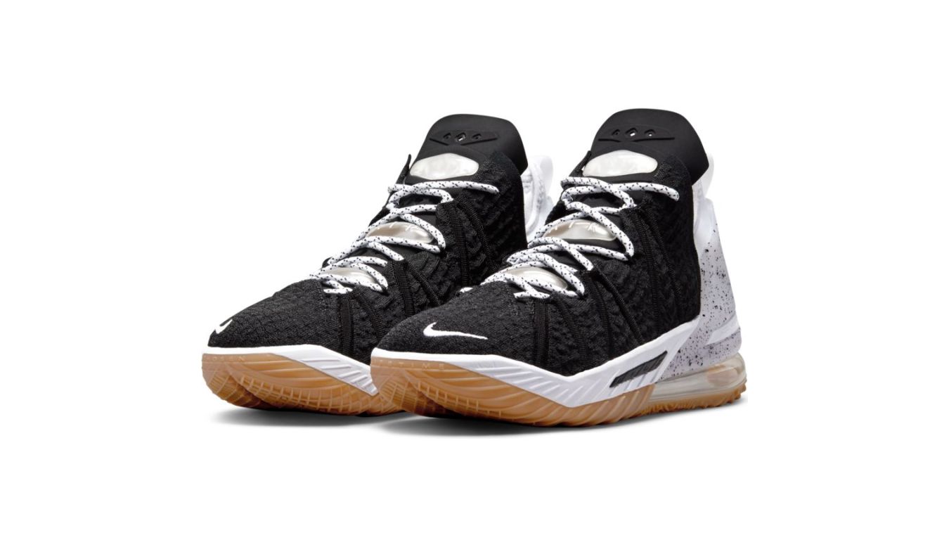 lebron 18 black white